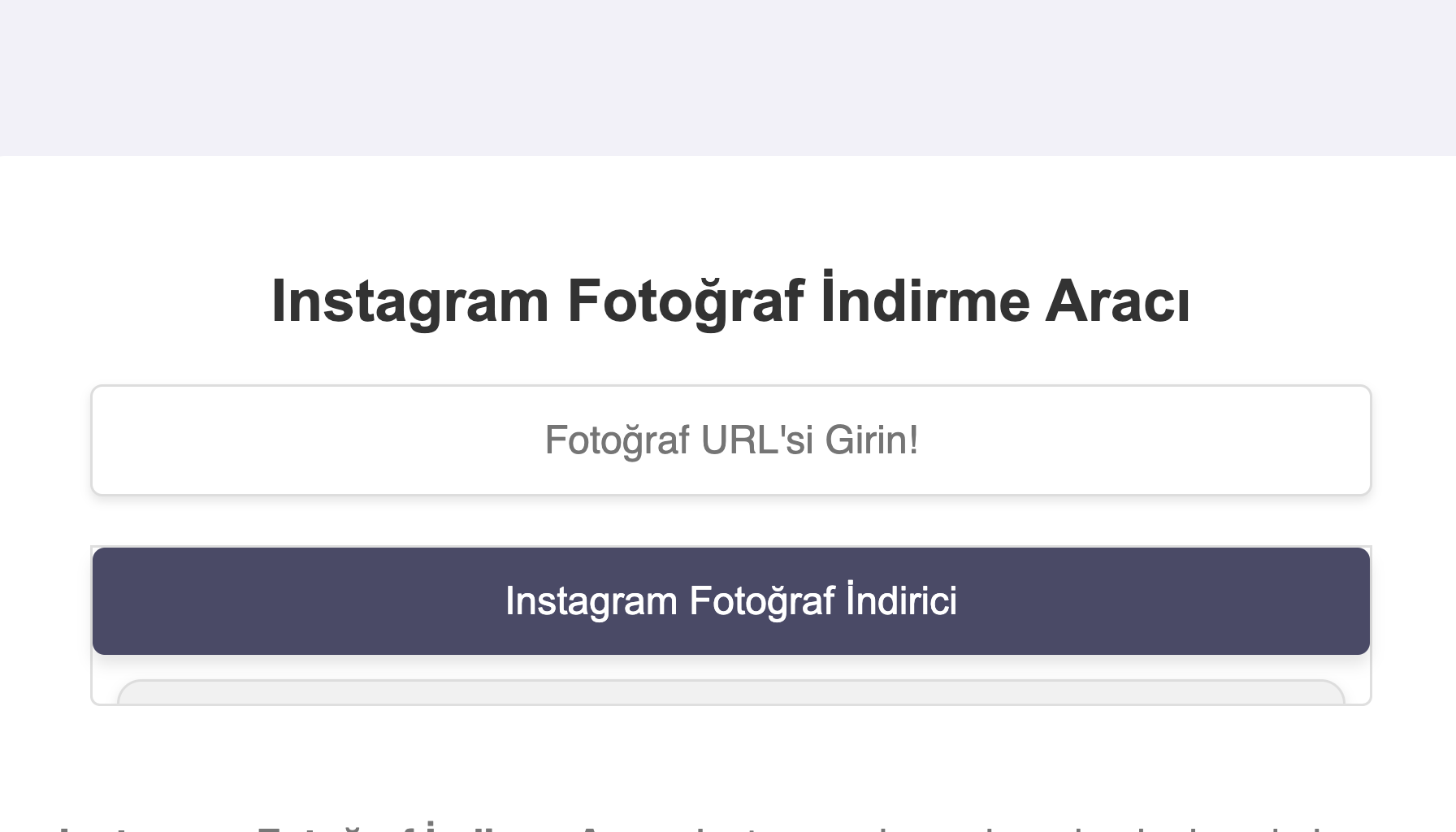 Instagram Fotoğraf İndirme Aracı