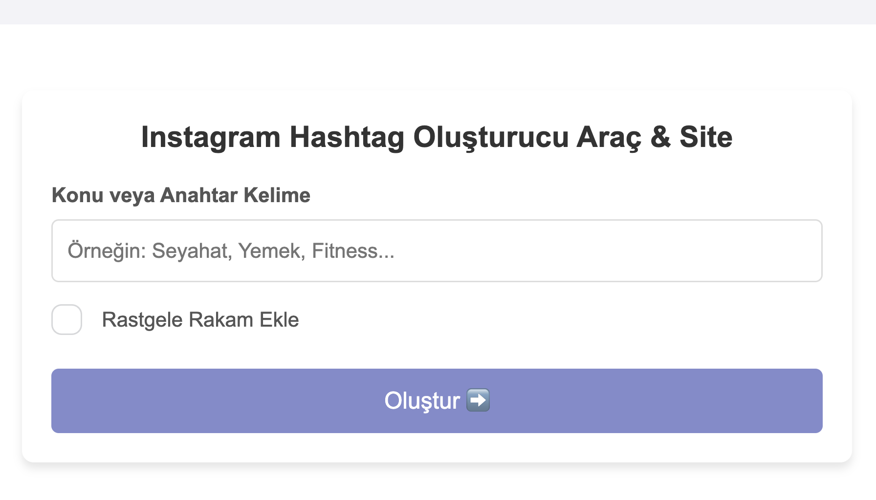 Instagram Hashtag Oluşturucu Araç