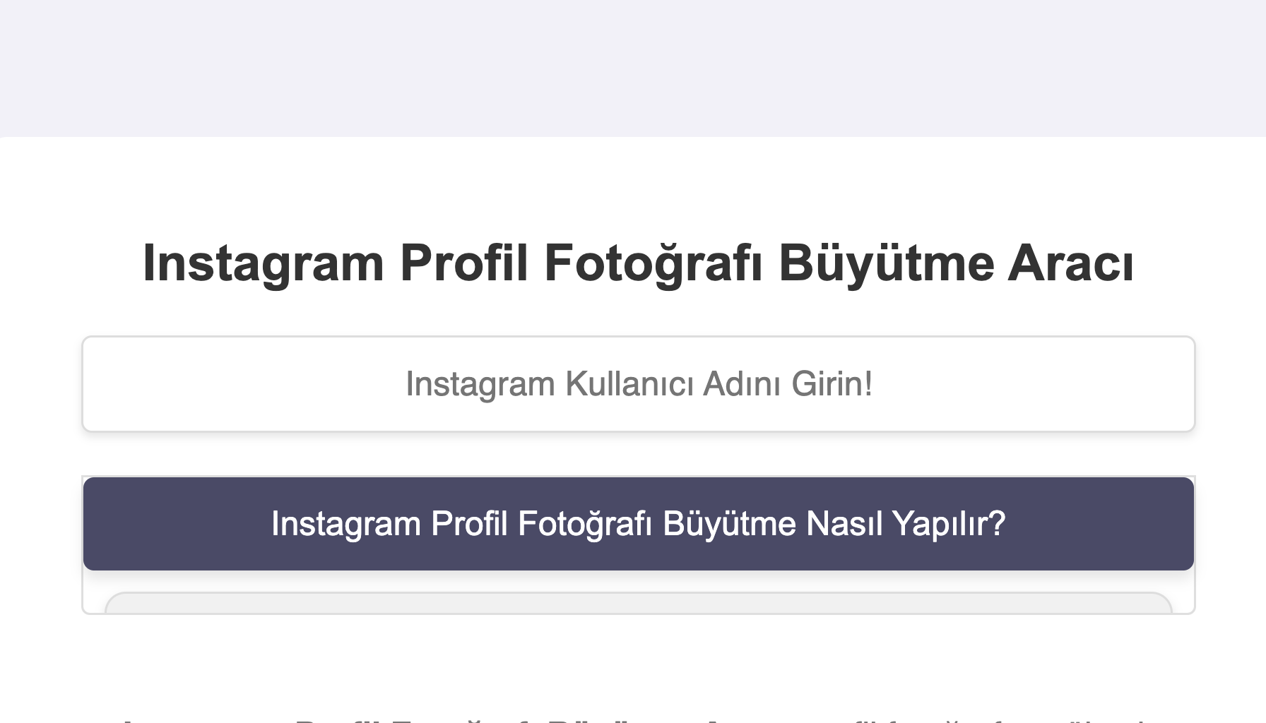 Instagram Profil Fotoğrafı Büyütme Aracı