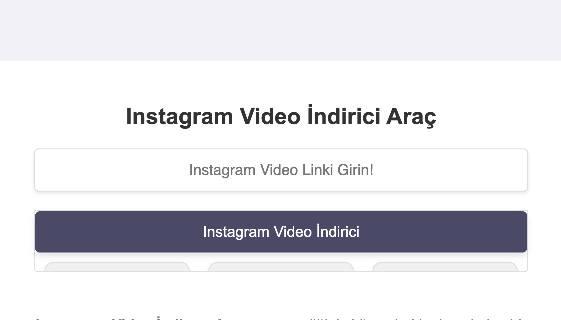 Instagram Video İndirme Aracı